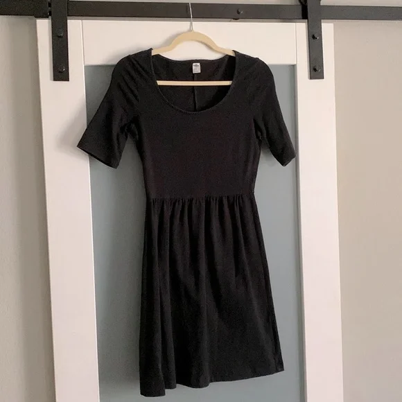 Old Navy | Dresses | Old Navy Black Aline Cotton Dress | Poshmark